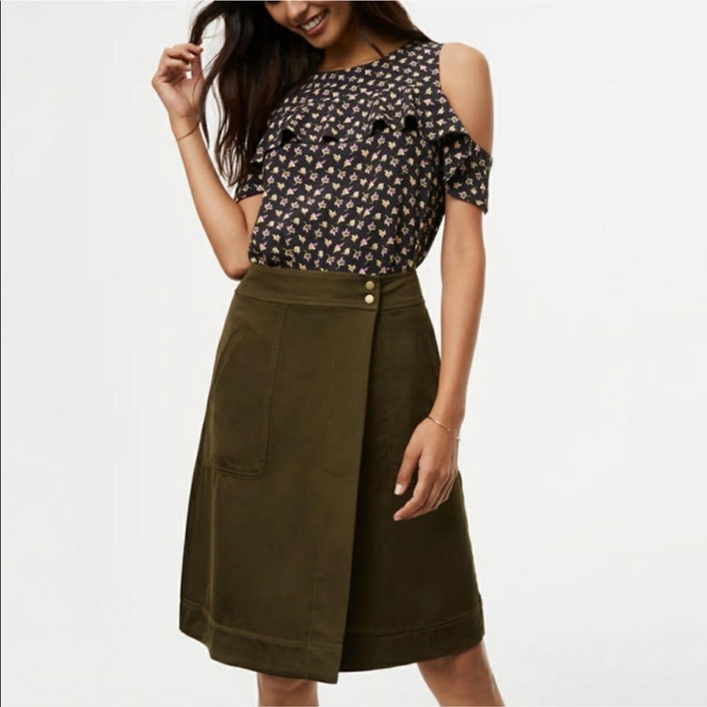 Loft Olive Green Skirt